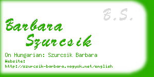 barbara szurcsik business card
